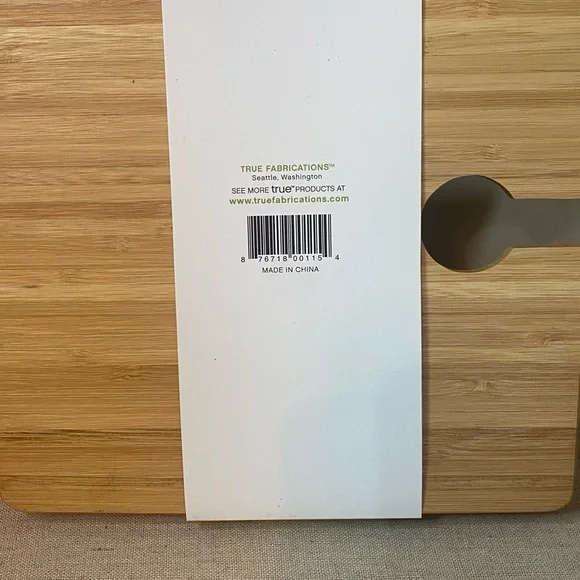 True Fabrications Bamboo Appetizer plate with wine glass holder NWT - Picture 2 of 4
